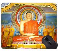 YENDOSTEEN Personalizzazione del Tappetino per Mouse di Gioco di Citazioni di Vita, Buddha se Si Desidera la Conoscenza, Si Deve Lavorare con Il Mouse Pad con Il Bordo Cucito