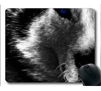 YENDOSTEEN Tappetini per Il Mouse Yanteng, Frattale Animale Grigio Lupo Mousemat (Multicolore)