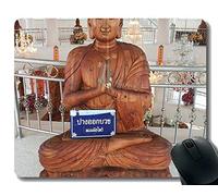 YENDOSTEEN Tappetini per Mouse Personalizzati, Stupid Bird First Fly, Tappetino per Mouse in Legno di Buddha con Bordo Cucito