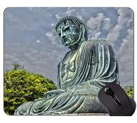 YENDOSTEEN Tappetino per Mouse con Bordo di Blocco, tappetini per Mouse da Gioco rettangolo Personalizzati Buddah Buddha Statue in Giappone