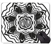 YENDOSTEEN Tappetino per Mouse da Gioco in Gomma Antisdrucciolevole, Rilievo del Mouse delle Statue del Grande Budda di Mandala con Il Bordo Cucito