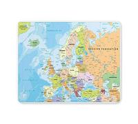 YENDOSTEEN Tappetino per mouse da gioco, Mouse Pad Europa Mappa politica e Bathymetry Mousepad Gaming Tappetino per mouse in gomma antiscivolo