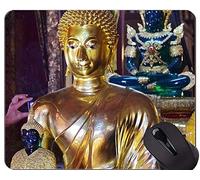 YENDOSTEEN Tappetino per Mouse Personalizzato Serie Leopard Originale, tappetini per Mouse Buddha Zen della Statua del Laos