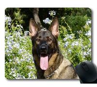 YENDOSTEEN Tappetino per Mouse Personalizzato, Tappetino per Mouse per Cane da Gioco, Pastore Tedesco per Cani. Felice Faccia Buffa, Lingua per Cani. Tappetino per Mouse da Gioco