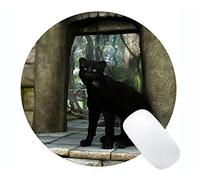 YENDOSTEEN Tappetino per Mouse Rotondo con Bordo di Blocco, Pad per Mouse Rotondi Leopard Panher Family