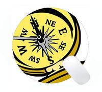 YENDOSTEEN Tappetino per Mouse Rotondo con Bussola Tappetino per Mouse Rotondo in Gomma Magnetica Antiscivolo, Corda per Bussola e Occhiali