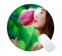 YENDOSTEEN Tappetino per Mouse Rotondo con Gambo in Gomma Antiscivolo di Chakra - Tappetino per Mouse Rotondo in Vietnam con Bordi cuciti