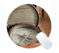 YENDOSTEEN Tappetino per Mouse Rotondo da Gioco Compass Personalizzato, Tappetino per Mouse Rotondo in Gomma con Bussola per Cartello Stradale Point