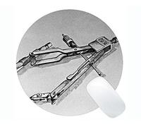 YENDOSTEEN Tappetino per Mouse Rotondo da Gioco in Gomma Antiscivolo, Bussola massonica per Bussola con Bordo Cucito