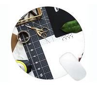 YENDOSTEEN Tappetino per Mouse Rotondo da Gioco in Gomma Antiscivolo della Bussola, Tappetino per Mouse Rotondo con Righello della Bussola dell'Oceano con Bordo Cucito