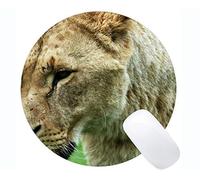 YENDOSTEEN Tappetino per Mouse Rotondo da Gioco, Mousepad con Base in Gomma Antiscivolo Lioness Wild Leopard