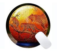 YENDOSTEEN Tappetino per Mouse Rotondo da Gioco, Tappetino per Mouse Rotondo con Motivo a Forma di Gatto con Palla di Puzzle Palla
