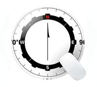 YENDOSTEEN Tappetino per Mouse Rotondo in Gomma Antiscivolo con Bussola, Tappetino per Mouse Rotondo in Gomma con Bussola Solare Vintage