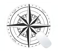 YENDOSTEEN Tappetino per Mouse Rotondo in Gomma Antiscivolo con Bussola, Tappetino per Mouse Rotondo con Bussola Magica