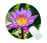 YENDOSTEEN Tappetino per Mouse Rotondo Lotus Pond Antiscivolo - Fiori Tappetini per Mouse Rotondi da Gioco Personalizzati con rettangolo di Lotus