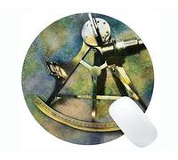 YENDOSTEEN Tappetino per Mouse Rotondo Mappa Personalizzato, Antico Vecchio Stile Antico Rosa dei Venti Bussola Mouse sestante Rotondo con Bordo Cucito
