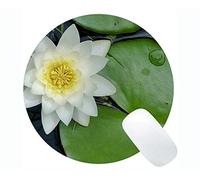 YENDOSTEEN Tappetino per Mouse Rotondo per Giocare a Serenity Lotus Flowers - Tappetino per Mouse Rotondo in Gomma Giglio d'Acqua