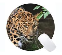 YENDOSTEEN Tappetino per Mouse Rotondo Serie Custom Leopard Originale, Mouse Pad Leopard Cat Family Leopard Round