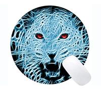 YENDOSTEEN Tappetino per Mouse Rotondo Serie Custom Leopard Originale, Tappetino per Mouse Rotondo Leopard Family Cat