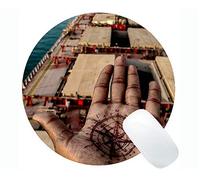 YENDOSTEEN Tappetino per Mouse Tondo Compass Gaming Tappetino per Mouse Personalizzato Compass, Corda per Bussola e Occhiali