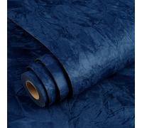 YENHOME Carta da Parati Adesiva Muro Blu Velluto Camera da Letto 40 x 500 cm Blu carta da parati Velluto Pellicola per Mobili e Decorazioni Murali Soggiorno Cassettiera Armadio Mobili Cassetti