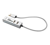 Yenkee _YHC 101SR Hub USB 2.0 e Lettore di schede, Plug & Play, 3 Porte USB 2.0, USB Combo HUB+Reader