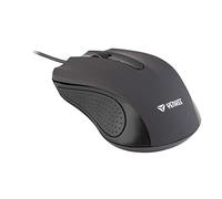 Yenkee YMS 1015BK - Mouse USB con cavo SUVA, design ergonomico, per casa e ufficio, lunghezza cavo: 1,25 m, colore: Nero