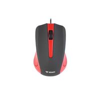 Yenkee YMS 1015RD - Mouse con Cavo USB, Design ergonomico, per casa e Ufficio, Lunghezza Cavo: 1,25 m, Colore: Nero/Rosso