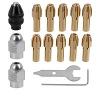YENOVO Set di 25 pinze per mandrini per trapano compatibili con utensili rotanti Dremel, kit adattatore mandrino senza chiave a cambio rapido da 0,5-3,2 mm con dado in metallo e pinze in ottone 4485