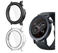 Yenwen Custodia per Nothing CMF Watch Pro 2 Cover, 2 Pezzi HD Sottile Anti-Graffio Schermo Vetro Temperato, TPU Flessibile Custodia Antiurto Protettiva Case - Trasparente + Nero