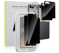 Yenwen Pellicola protettiva privacy per Samsung Galaxy Z Flip 8/Flip 7 | con Auto Align Frame, 2 Privacy Interno Flessibile TPU Film+2 Anteriore Anti-Spy Vetro Temperato+2 Protezione Obiettivo
