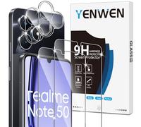 Yenwen Vetro Temperato Compatibile con Realme Note 50 /Realme C51, 2 Pezzi Vetro Temperato Pellicola Protettiva + 2 Pezzi Pellicola Fotocamera, Antigraffio, Durezza 9H, Senza Bolle