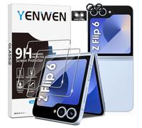 Yenwen Vetro Temperato Compatibile con Samsung Galaxy Z Flip 6 5G, 2 Pezzi Vetro Temperato + 2 Pezzi Posteriore Pellicola Protettiva + 1 Pezzi Pellicola Fotocamera, Senza Bolle per Galaxy Z Flip6