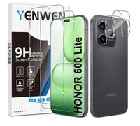 Yenwen Vetro Temperato per Honor 600 Lite 5G, 2 Pezzi Glass Pellicola Protettiva + 2 Pezzi Pellicola Fotocamera Protezione, Senza Bolle, Ultra Trasparente