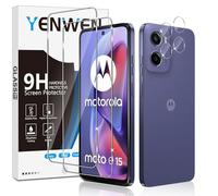 Yenwen Vetro Temperato per Motorola Moto E15 Protezione, 2 Pezzi Vetro Temperato Pellicola Protettiva + 2 Pezzi Pellicola Fotocamera, Antigraffio, Durezza 9H, Senza Bolle