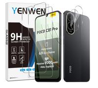 Yenwen Vetro Temperato per Xiaomi POCO C81 Pro 4G | 2 Pezzi Glass Pellicola Protettiva + 2 Pezzi Pellicola Fotocamera Protezione, Senza Bolle