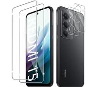 Yenwen Vetro Temperato per Xiaomi Redmi 15 4G / 5G, 2 Pezzi Glass Pellicola Protettiva + 2 Pezzi Pellicola Fotocamera Protezione, Anti Graffio, Anti-Impronte, Senza Bolle, Ultra Trasparente