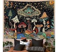 Yeoiat Arazzo hippie a forma di fungo, per camera da letto, grazioso arazzo estetico, da appendere alla parete, per camera da letto, dormitorio e soggiorno (fungo, 91,4 x 121,9 cm)