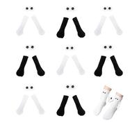 Yeomju Calzini Magnetici Set di 4 Calze Con Design Creativo In Bianco E Nero Regalo Perfetto Per San Valentino Anniversario Calzini Alla Moda Con Mani Magnetiche, multicolore, L