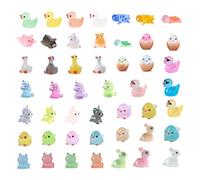 Yeomju Set di 48 statuette di animali luminose, in resina, impermeabili, per terrari da giardino, fai da te, idee regalo per tutte le età