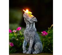 Yeomoo Personaggi per cani con farfalla, decorazione solare per esterni: divertente per cani, decorazione da giardino, proprietario di cani, regalo per donne, uomini, mamma, compleanno, impermeabile,