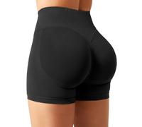 YEOREO SoftHue - Pantaloncini sportivi da donna Invisible Scrunch Butt Lifting Gym Training Shorts 4,5" senza cuciture leggings corti da donna push up Booty Biker Shorts, Nero , S