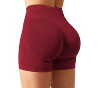 YEOREO SoftHue Shorts Sportivi da Donna, Shorts da Palestra con Sollevamento Glutei Invisibile, Scrunch, 11.4 cm, Leggings Corti Senza Cuciture, Push Up, Booty, Biker Shorts da Donna, rosso scarlatto