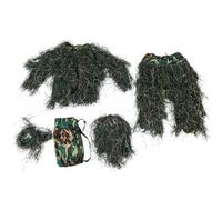 Yeory Abito Ghillie per bambini altezza 43, 31-51, 18 pollici, 5 in 1 abito mimetico traspirato 3D, abiti da caccia tra cui giacca, pantaloni, cappuccio, borsa da trasporto, camo