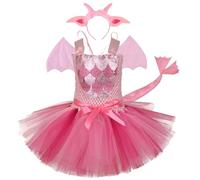 Yeory Costume per Dinosauro per Bambini, Costume di Halloween di Bowknot Tulle Toddler con Fascia per Le Orecchie, Piccola, Dinosauro