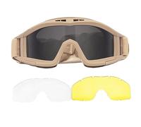 Yeory Goggle Airsoft Sicurezza Regolabile Sicurezza Airsoft Goggles Anti Fog con 3 Lenti intercambiabili per la Caccia al Ciclismo, Anti Fog
