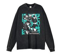 YEOSEA T-Shirt Manches Longues Homme À Imprimé Graphique, 100% Coton, Coupe Ample Confortable, col Rond, Inspiré De La Culture Japonaise (8,XXL)
