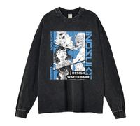 YEOSEA T-Shirt Manches Longues Homme À Imprimé Graphique, 100% Coton, Coupe Ample Confortable, col Rond, Inspiré De La Culture Japonaise (10,M)