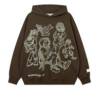 YEOU Felpa con cappuccio da uomo alla moda in pile Y2K Harajuku Hip Hop Streetwear casual felpa con cappuccio, Tyz-02, Medium