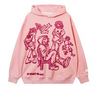 YEOU Felpa con Cappuccio da Uomo alla Moda in Pile Y2K Harajuku Hip Hop Streetwear Casual Felpa con Cappuccio, Tyz-01, Large